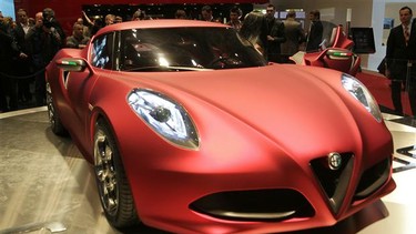 An Alfa Romeo 4C during the 2011 Geneva Motor Show in Geneva.
