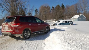 Snowbanks from the main road to the cottage lane were imposing but no problem getting over in the 2013 Nissan Pathfinder.