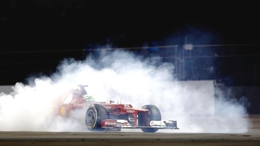 Felipe Massa of Brazil and Ferrari spins during the Abu Dhabi Formula One Grand Prix at the Yas Marina Circuit on November 4, 2012 in Abu Dhabi, United Arab Emirates.