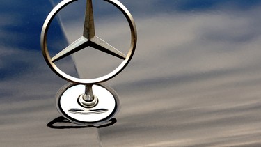 The logo of Mercedes Benz car of German auto giant Daimler is pictured on August 27, 2013 in Bailleul.