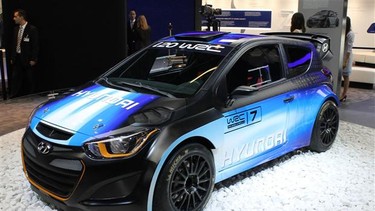 Hyundai's new World Rally Championship car, based on the similarly diminutive i20 runabout, was shown at Frankfurt.