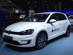 Volkswagen's e-Golf was presented at the 2013 Frankfurt Motor Show.