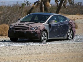 A camouflaged Kia at the Kia Testing Centre in California.