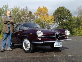 David Semel is the president of the Alfa Romeo Club of Ottawa. Here he poses with his 1964 Alfa Romeo Giulia SS (Sprint Speciale).