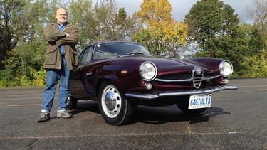 David Semel is the president of the Alfa Romeo Club of Ottawa. Here he poses with his 1964 Alfa Romeo Giulia SS (Sprint Speciale).