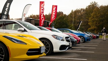 Cars line up during last year's Testfest, organized by the Automobile Journalists Association of Canada.