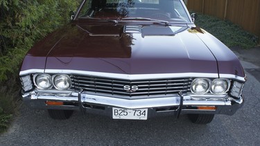 The distinctive SS427 grille emblem shows Bob Brody's car has the Z24 option with the 385 horsepower 427 cubic inch engine.