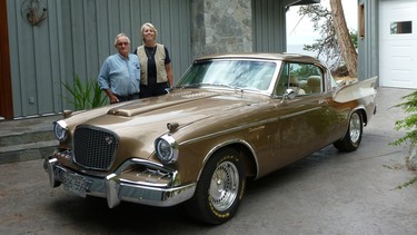 Ken Gurney and Eleanor Swan and their resto-mod 1957 Studebaker Golden Hawk.