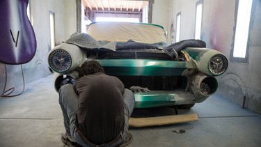 Winfield’s famous ‘Jade Idol’ is prepared for a fresh paint job.