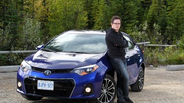 Aaron Edworthy with the 2014 Toyota Corolla S he test drove.