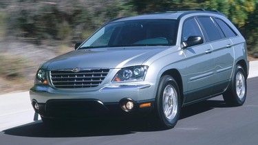 The 2004 Chrysler Pacifica offers three rows of seats for up to six passengers, hands-free communication, an in-instrument cluster navigation system and a power liftgate.
