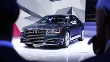 The new Audi S8 is revealed at the press preview of the 2014 North American International Auto Show January 13, 2014 in Detroit, Michigan.