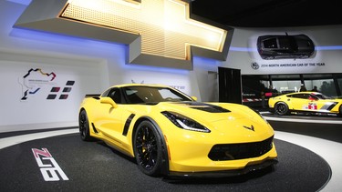 A Chevrolet Corvette Z06 is displayed at the press preview of the 2014 North American International Auto Show January 14, 2014 in Detroit, Michigan.