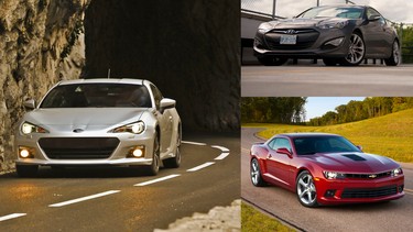 Subaru BRZ, Hyundai Genesis Coupe 2.0T and the Chevrolet Camaro all start at less than $30,000.