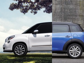 Two bigger versions of tiny cars that came before them, the Fiat 500L and Mini Countryman are great for urban families.