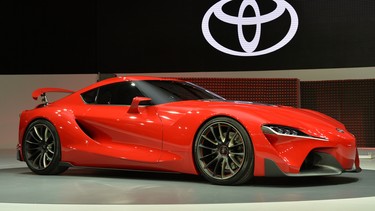 The Toyota FT-1 concept car during a press preview at the North American International Auto Show January 13, 2014 in Detroit, Michigan.