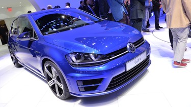 The Volkswagen Golf R is presented during a press preview at the North American International Auto Show January 13, 2014 in Detroit, Michigan.