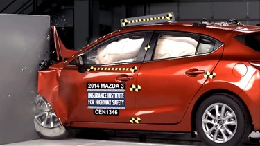 The Mazda3 is among the three compact cars to earn the Top Safety Pick+ award from the IIHS.