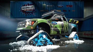 Snow likely won't get in the way of Ken Block's Ford F-150 RaptorTrax.