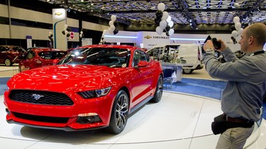 The Canadian unveiling of the 2015 Ford Mustang at the Montreal Internatinal Auto Show at Palais de Congrées in Montreal, Thursday January 16, 2014.