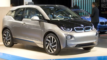 A 2014 BMW i3 on display the Montreal Internatinal Auto Show at Palais de Congrées in Montreal, Thursday January 16, 2014.