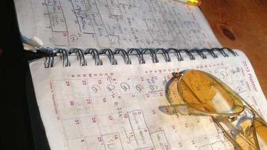 New Year is the time for Garry to retire the tattered and stained 2013 Brownline day planner that he has carried around for a year keeping track of all kinds of things.