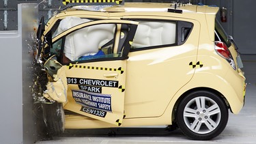 The Chevrolet Spark was the only subcompact car to ace the IIHS small overlap front test with a "good" rating.