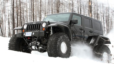 The Jeeps designed by Kelowna based Creative Motor Sports excel in the snow, but do very little harm to the environment.