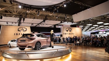 The Infiniti Q30 Concept being unveiled at the 2014 Canadian International Auto Show in Toronto.