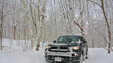 Despite the 25 centimetres of fresh snow on the ground, on top of the 10 centimetres from the previous storm and a layer of ice, the 4Runner kept calm and carried on.