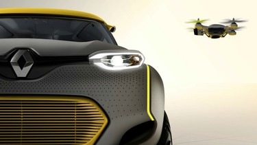 The Renault KWID Concept comes with its own traffic-spotting drone.