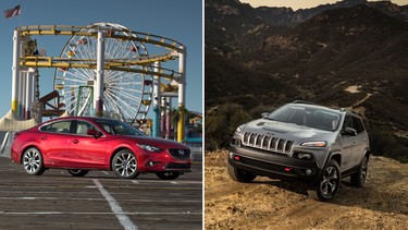 The Mazda6 and the Jeep Cherokee took top honours from the Automotive Journalists Association of Canada for 2014.