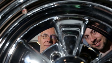 Bruce Mitchell, left and son Matt Mitchell at their store The Mustang Shop in Calgary.