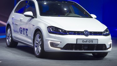 The new Volkswagen Golf GTE is presented as a world premiere during the Volkswagen Group preview ahead of the opening day of the 84th International Motor Show which will showcase novelties of the car industry on March 3, 2014 in Geneva, Switzerland.