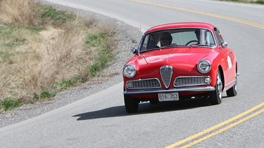 A 1959 Alfa Romeo takes part in the annual Hagerty Spring Thaw Adventure.