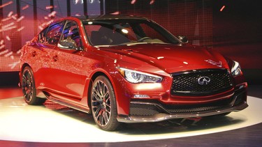 A V6 TwinTurbo 3.8L that produces 560 horsepower is the engine found in the Infiniti Q50 Eau Rouge Concept.