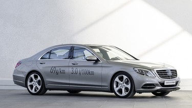 The Mercedes-Benz S-Class plug-in hybrid is rated at 3L/100 km.