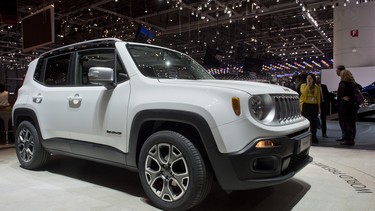 The new Jeep Renegade is  on display at the   Geneva International Motor Show in Geneva, Switzerland, Tuesday, March 4, 2014.