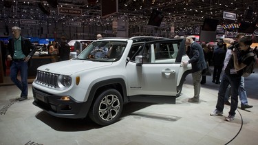 The new Jeep Renegade subcompact crossover SUV is shown at the 2014 Geneva Motor Show.