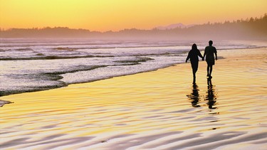 The beaches in Tofino are a good place to stroll or surf and a great place to witness Mother Nature's moods.