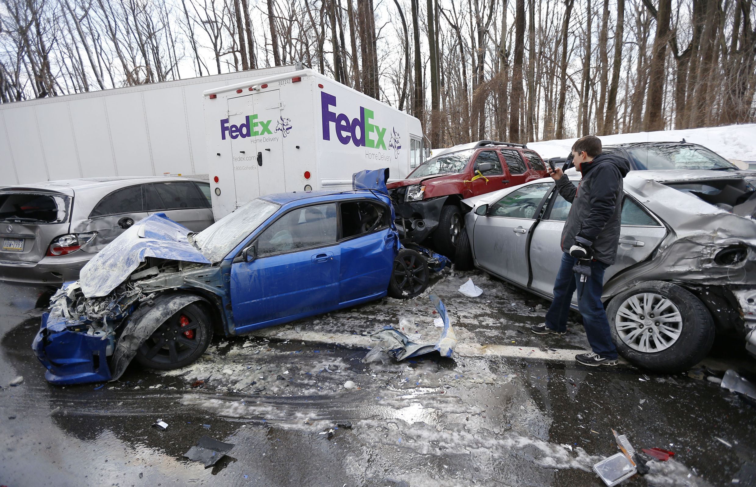 Cars crash after hitting deer, injuring 3 people in Westborough 