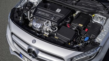 AMG's turbocharged four-cylinder engine is currently found in the A, CLA and GLA45 AMG models, but there's a chance it could appear in larger models.