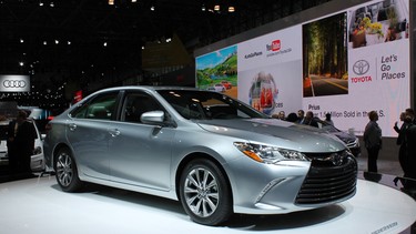 Toyota unveiled its new 2015 Camry at the 2014 New York auto show. The new Camry has a decidedly more aggressive look featuring a huge Lexus-like front grille.