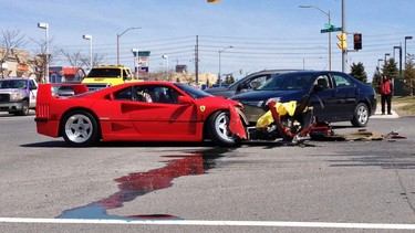 This Ferrari F40 has seen better days.