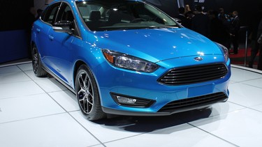 Ford has given its new Focus a facelift, slapping the Aston Martin-like grille seen on its Fusion onto the Focus. A new Sport version splits the difference between the regular car and the high-performance turbocharged ST, with a sport-tuned suspension, 17-inch alloy wheels, and available paddle-shifters for Ford's dual-clutch transmission.