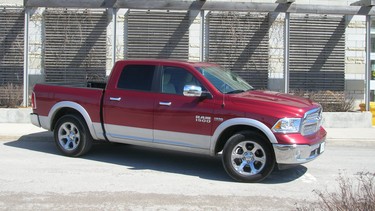 The 2014 Ram 1500 Laramie Crew Cab 4x4 offers a very commanding forward view, and a very luxury-car-like interior. The power is also there thanks to a 395-horsepower 5.7L Hemi V8 engine. But fuel economy, as you'd expect with a Hemi V8, is nothing to write home about.