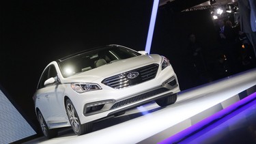 The 2015 Hyundai Sonata is unveiled April 16, 2014 at the Jacob Javits Center in New York.