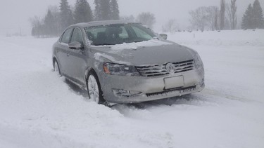 Garry and the 2014 front-drive Volkswagen Passat TDI hit the snowy Trans Canada Highway through northern New Brunswick.