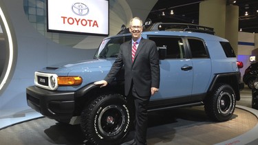 Toyota Canada vice-president Stephen Beatty with the FJ Trail Teams SE says its ‘spirit of adventure ... represents the B.C. market.’