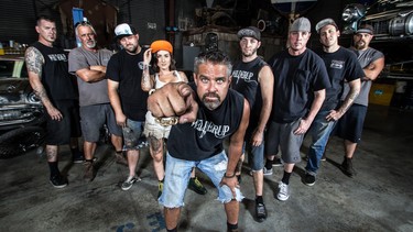 The crew of the new Discovery reality TV show "Vegas Rat Rods".